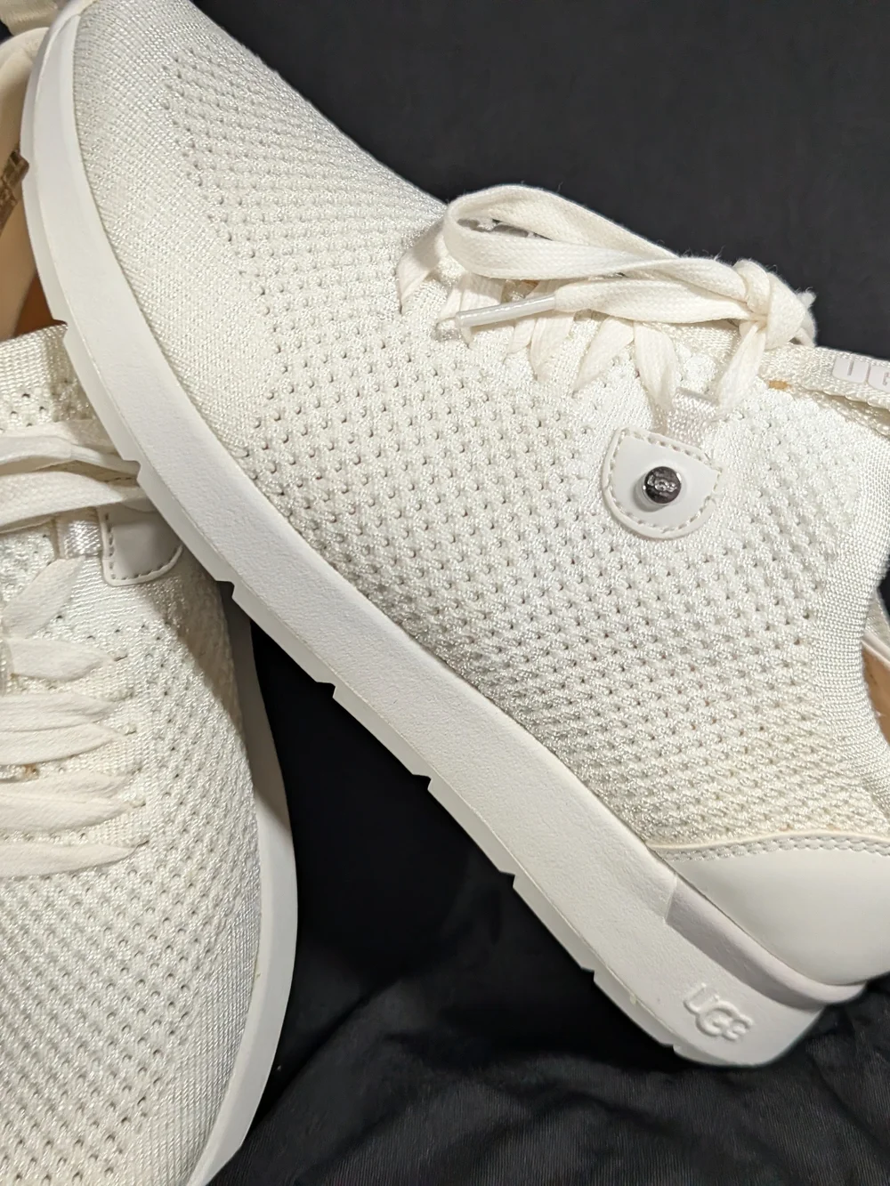 UGG Women’s Knit Lace-Up Sneakers in Cream